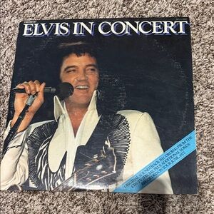 Elvis In Concert Vinyl Record Album - White & Black Cover